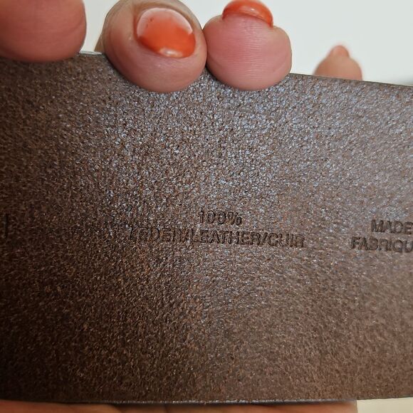 Olsen Europe Vintage Leather Buckle Belt 4 Army Green - Picture 6 of 16